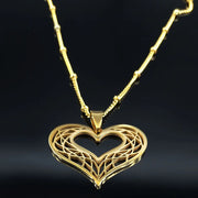 Heart Stainless Steel Necklace Women Gold Color Love Necklaces Jewelry Valentine's Day Gift inoxidable joyeria mujer N619S01