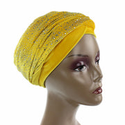 2022 Plain Velvet hijab Turban Cap Muslim Long-tailed headscarf Hat Islamic Under Scarf Bonnet Ladies African Wrap Head Scarves