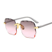 Retro Square Gradient Sunglasses: Frameless & Fashionable