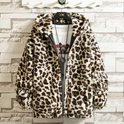 2023 Fall/winter Leopard Print Jacket Loose and Comfortable Cotton-padded Jacket Fashion Men's and Women's Autumn Warm Jacket