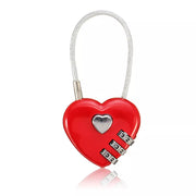 1PCS Love Password Lock Wire Rope Lock Travel Bags 3  Bit Digital Lock Resettable Combination Padlock Heart Valentine's Day Gift