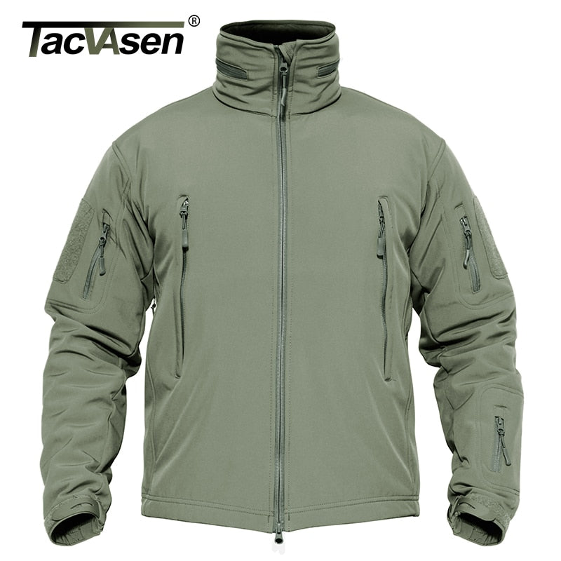 TACVASEN Winter Soft shell Water Resistant Fleece Lined Jackets Mens Hiking Tactical Waterproof Jacket Coat Clothing Windbreaker