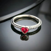 Cuteeco Hot Sale Silver Color Love Heart Rings For Women Compatible With Original Pan Ring Valentine's Day Jewelry Gift