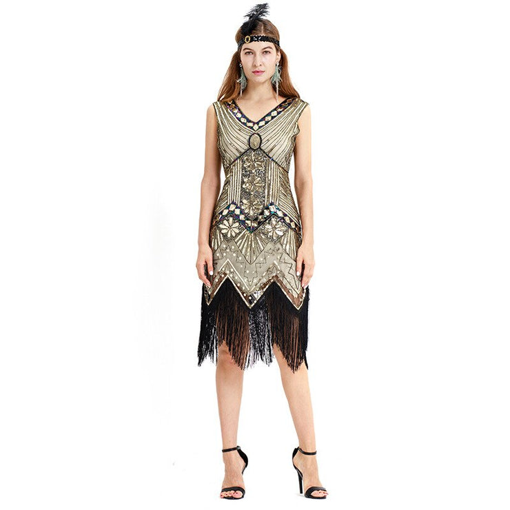 1920s Flapper Dress Great Gatsby Party Evening Sequins Fringed Dresses Gown