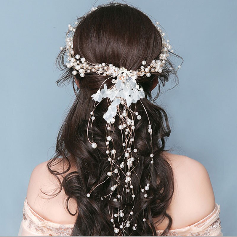 Multi layer  Pearl Headband Hair Hoop women party brides Wedding Headdress bridal Hair Jewelry