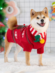 Dog Clothes Autumn and Winter Sweater Shiba Inu Teddy/French Bulldog Winter Wear Small and Medium-Sized Dogs Puppies Pets Casual Christmas