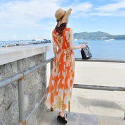 Vacation Style Chiffon Dress Women's Summer 2023 New Bohemian Long Fairy Lady Super Fairy Beach Dress Seaside