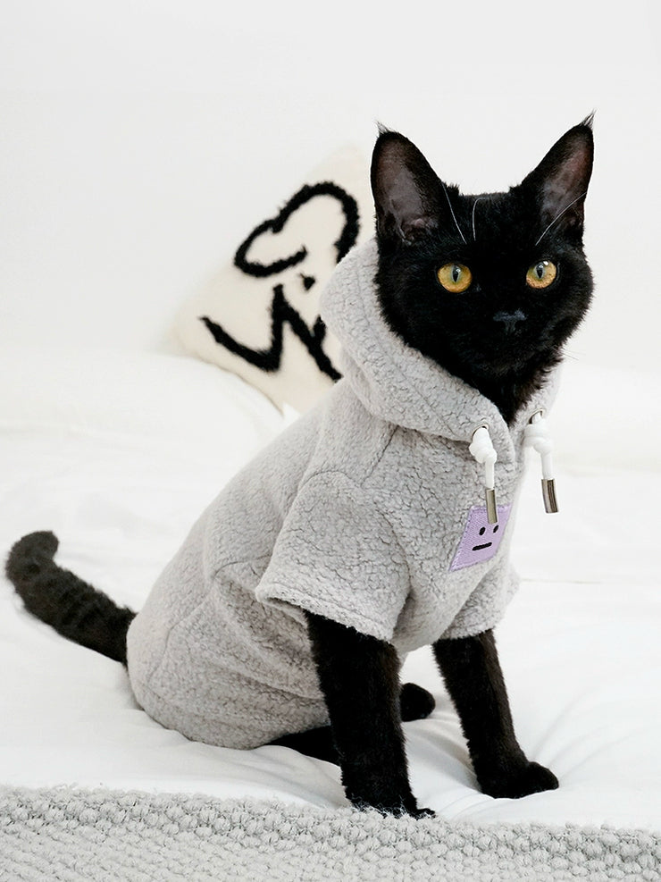 Cattlegerman Cat Clothes Hairless Cat Shorthair Thickened Cat Hooded Sweater Thermal Belly Protection Autumn and Winter