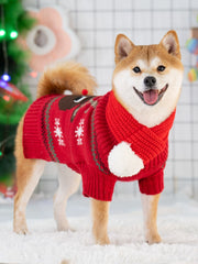 Dog Clothes Autumn and Winter Sweater Shiba Inu Teddy/French Bulldog Winter Wear Small and Medium-Sized Dogs Puppies Pets Casual Christmas