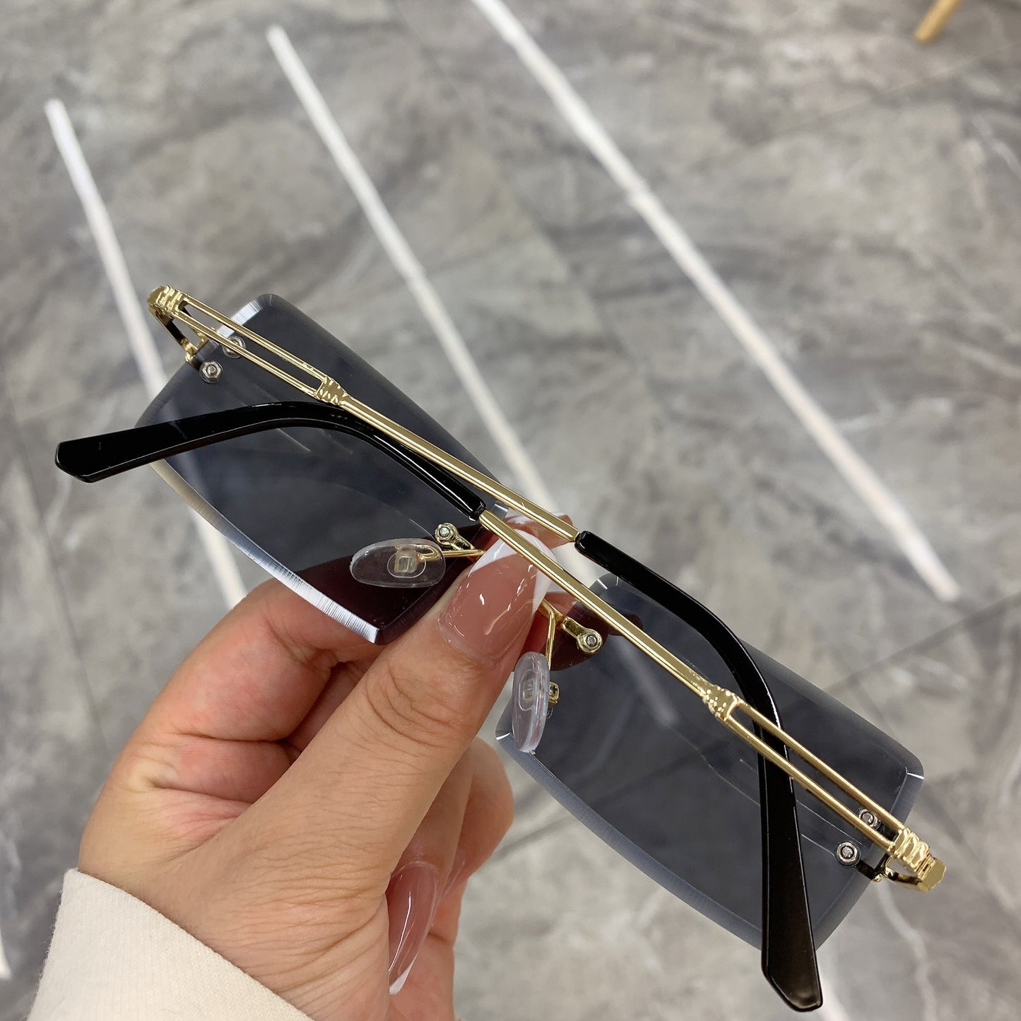 New Sunglasses Rimless Frameless Rectangle Shades