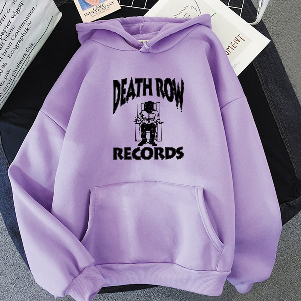DEATH ROW RECORDS Hoodie Men High Quality Aesthetic Sweatshirts Vintage Hip Hop Harajuku Streetwear Hombre Kpop Gothic Hoodies
