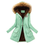 2023 New Warm Jacket Autumn Winter Women Cotton Jacket Padded Casual Slim Coat Emboridery Hooded Parkas Wadded Warm Overcoat
