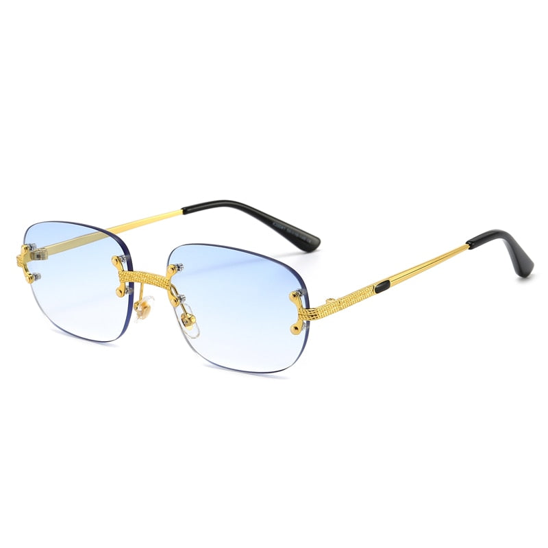 HBK Rimless Wholesale Sunglasses Women Retro Square Frameless Sun Glasses Male In Bulk Vendor Sun Glasses For Men Fashion