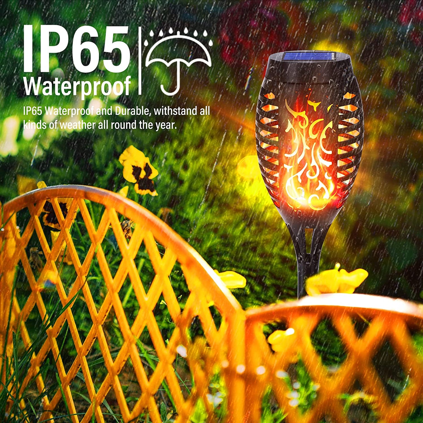 Waterproof Solar Flame Torch Lights