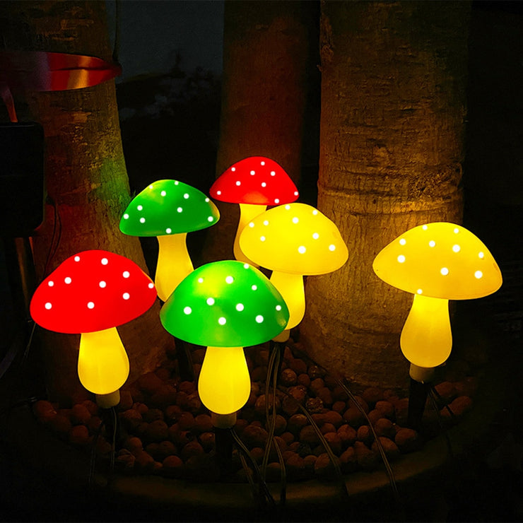 Solar Mushroom Light Garden Outdoor Decor 8 Modes Waterproof Mushroom Lamp Pathway Landscape Yard Easter Halloween Xmas Sunlight