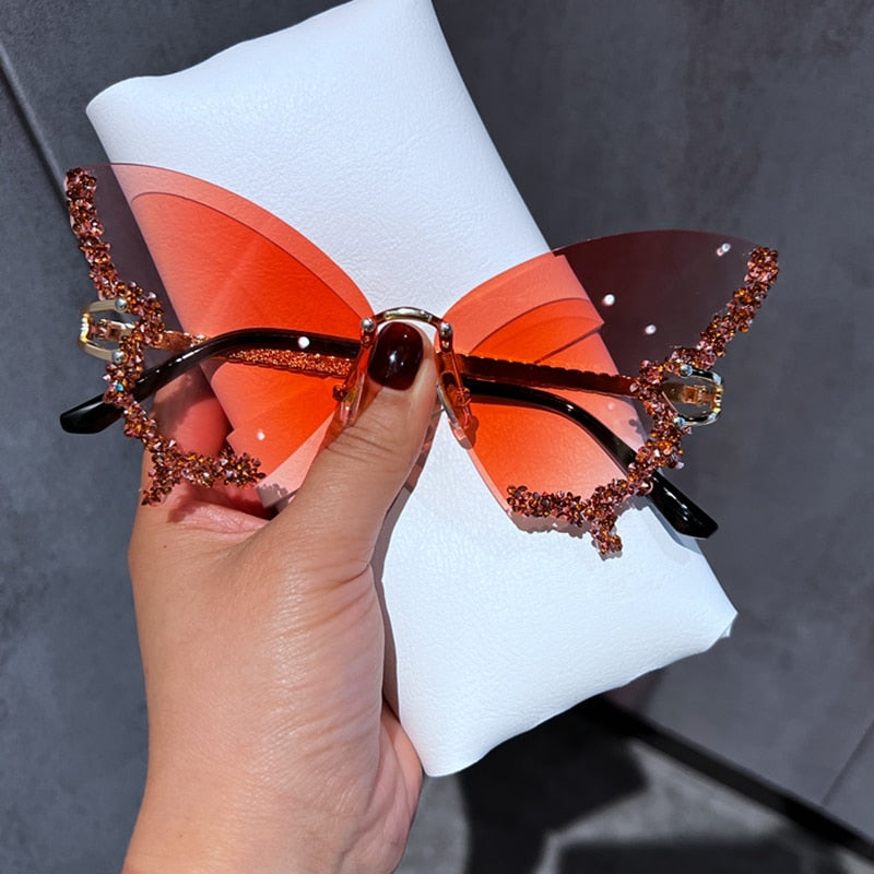 Vintage Diamond Butterfly Sunglasses - Luxury Eyewear