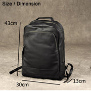 Premium Leather Men's Black Backpack