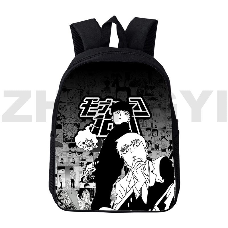 Cartoon Printing Mob Psycho 100 Backpacks 12/16 Inch Anime Japanese Bag Kids Primary School Bag Cute Bookbag Fashion Travel Bag