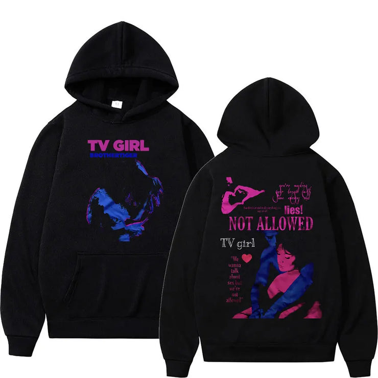 Tv Girl Print Graphic Hoodie Couples Fashion Pullover Sweatshirt Men Women Aesthetics Oversized Hoodies Harajuku Streetwear