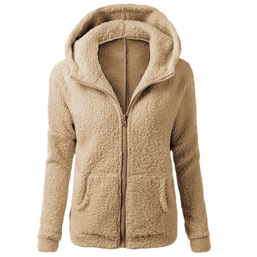 Winter Warm Jacket Women Plush Hooded Sweatshirts 2023 Casual Female Hoodies Sweatershirt Zipper Coat Soft Fleece Coat Пальто