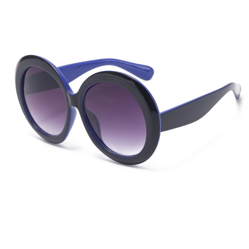 Luxury Designer Round Brown Sunglasses for Women