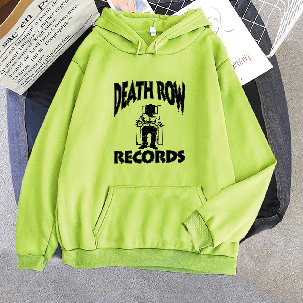 DEATH ROW RECORDS Hoodie Men High Quality Aesthetic Sweatshirts Vintage Hip Hop Harajuku Streetwear Hombre Kpop Gothic Hoodies
