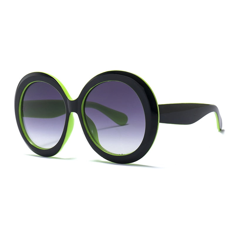 Luxury Designer Round Brown Sunglasses for Women