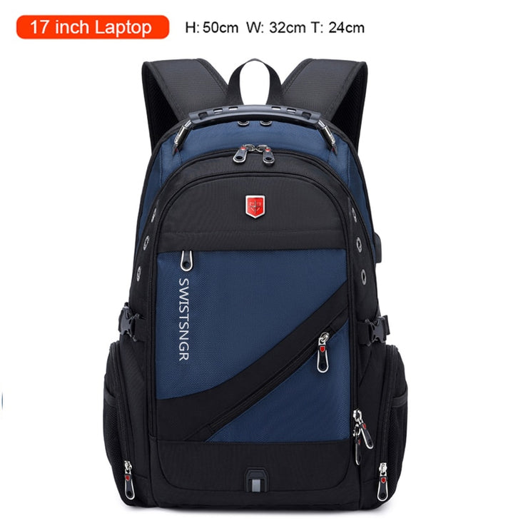 2023 Waterproof 17 Inch Laptop Backpack Men USB Charging Travel Backpack Women Oxford Rucksack Male Vintage School Bag Mochila