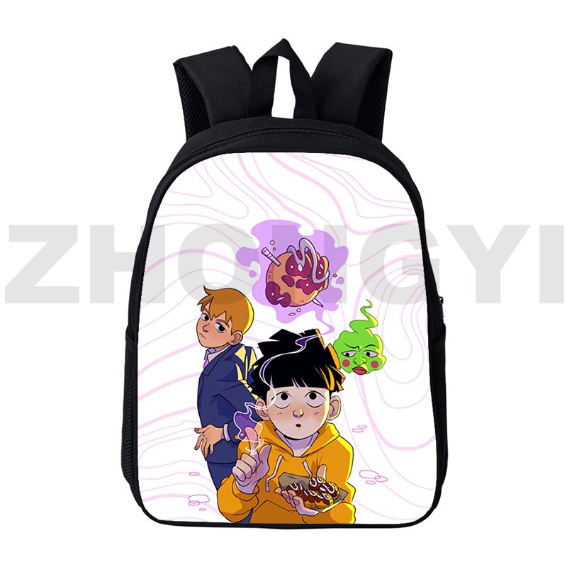 Cartoon Printing Mob Psycho 100 Backpacks 12/16 Inch Anime Japanese Bag Kids Primary School Bag Cute Bookbag Fashion Travel Bag