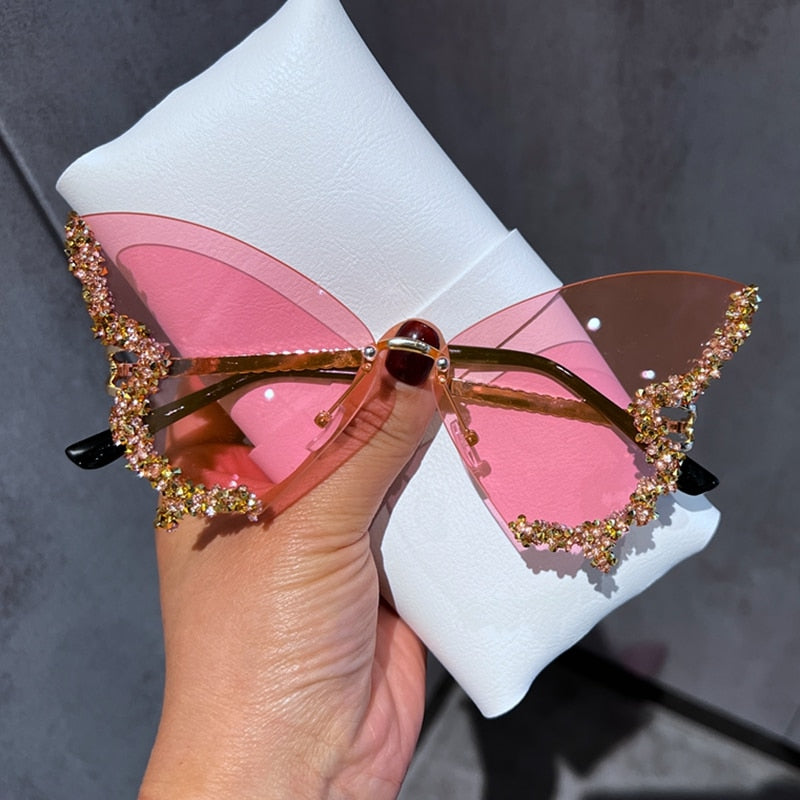 Vintage Diamond Butterfly Sunglasses - Luxury Eyewear