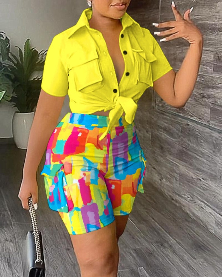 Summer Printed Casual Two-Piece Set