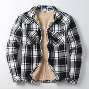 Plaid Plus Fleece Jacket Men Winter Streetwear Turn-down Collar Button Thickened Shirt Jacket For Men Casual High Quality Jacket