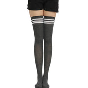 JK Woman Cosplay Stockings Red White Strips Lolita Long Socks Over Knee Thigh High Socks Women Compression Socks