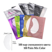 50/100pairs Eyelash Extension Paper Patches Grafted Eye Stickers 7 Color Eyelash Under Eye Pads Eye Paper Patches Tips Sticker PAP SHOP 42