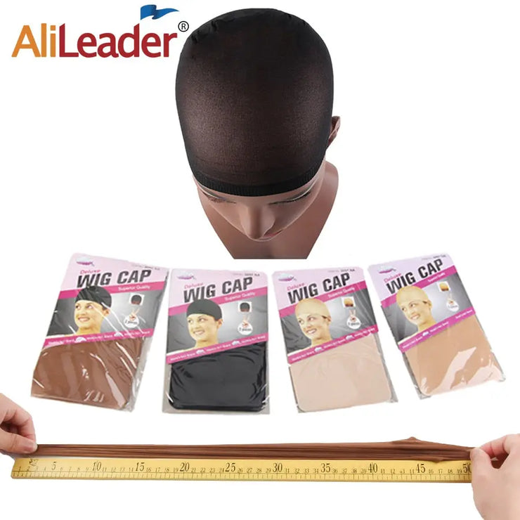 Alileader 2Pcs High Quality Wig Cap Brown Stocking Cap To Christmas Cosplay Wig Caps Stocking Elastic Liner Mesh For Making Wigs PAP SHOP 42
