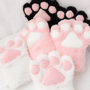 Cute Cat Paw Fluffy Claw Fingerless Gloves Warm Soft Plush Fingerless Panda Glove Half Finger Women Winter Wear Christmas Gifts PAP SHOP 42