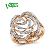 VISTOSO Gold Rings For Women Genuine 14K 585 Rose Gold Ring Sparkling Diamond Promise Engagement Rings Anniversary Fine Jewelry PAP SHOP 42
