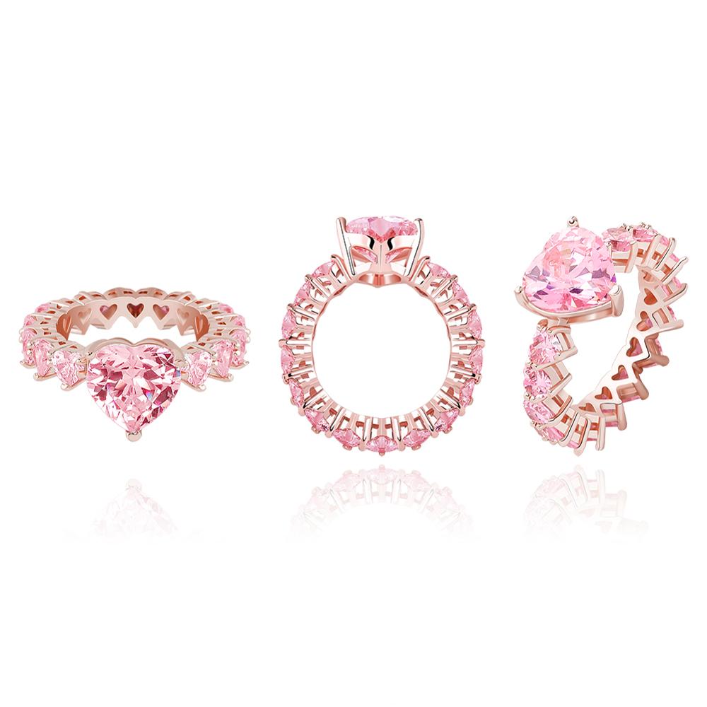 TOPGRILLZ 2020 New Heart Rings High Quality Copper Gold Color Iced Out Cubic Zirconia Rings Hip Hop Fashion Jewelry Gift Women PAP SHOP 42