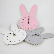 Kids Room Wood Bunny Clock For Baby Boy Girl Room Decoration Nordic Style White Pink Rabbit Wall Clocks Children Room Decor PAP SHOP 42