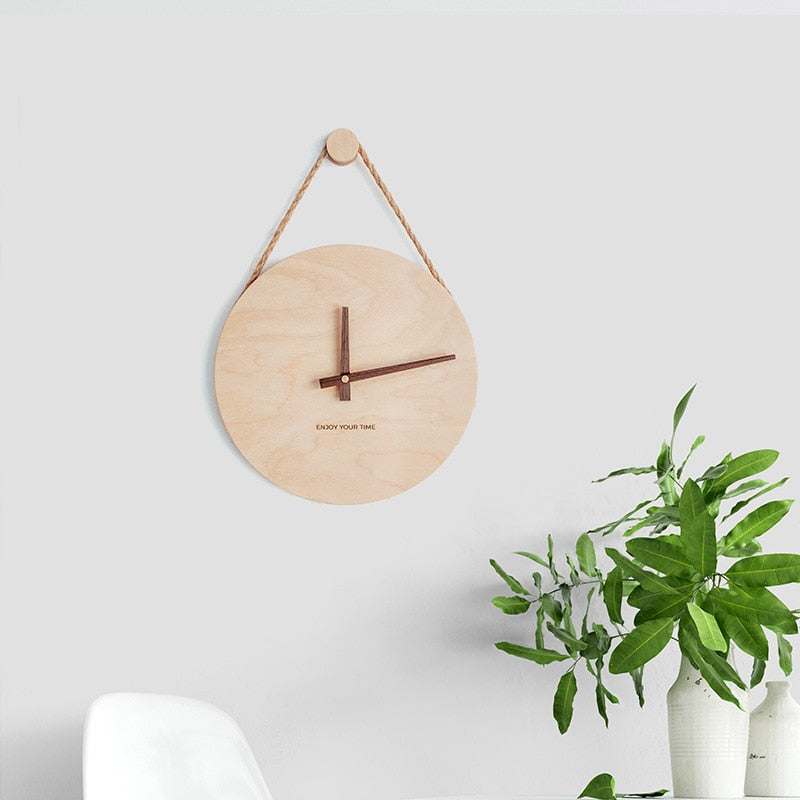 Wall Clock Wooden Nordic Japanese Hot Creative Clocks Home Living Room Clock Decoration Creative Gifts PAP SHOP 42