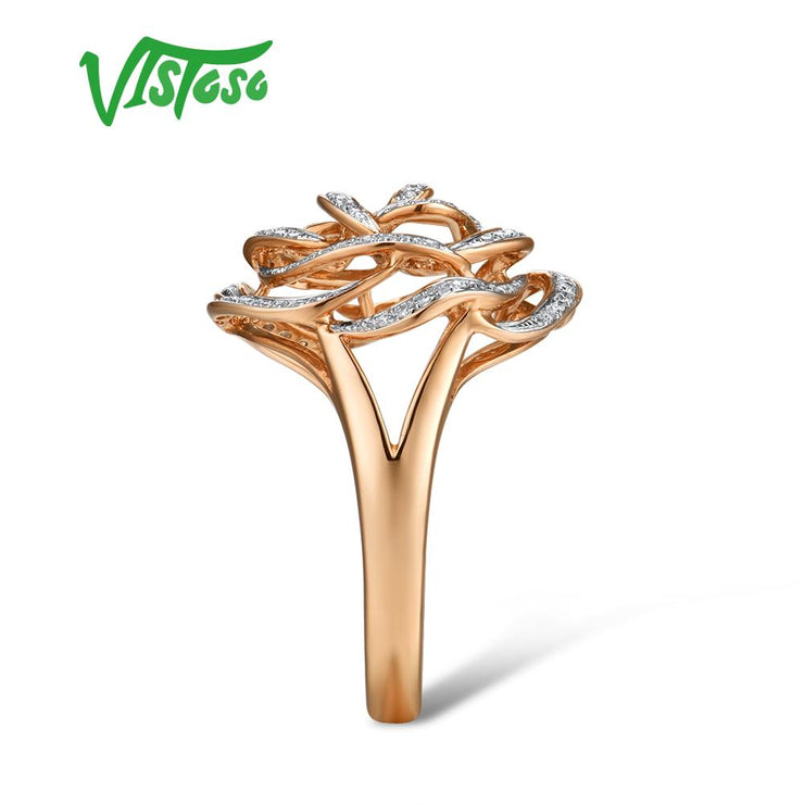 VISTOSO Gold Rings For Women Genuine 14K 585 Rose Gold Ring Sparkling Diamond Promise Engagement Rings Anniversary Fine Jewelry PAP SHOP 42