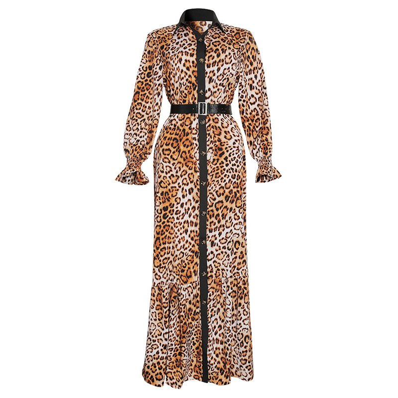MD African Print Leopard Dress Women Dashiki Maxi Dresses Muslim Fashion Abaya Plus Size Ankara Female Clothing Evening Gown PAP SHOP 42