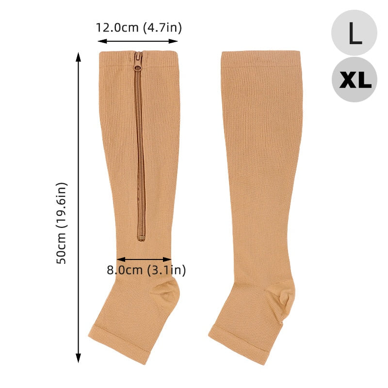 Burn Fat Zipper Compression Socks Women's Slim Sleeping Beauty Leg  Prevent Varicose Veins Socks Medias De Mujer PAP SHOP 42