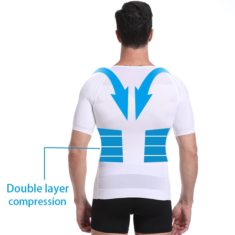 Classix Men Body Toning T-Shirt Slimming Body Shaper Corrective Posture Belly Control Compression Man Modeling Underwear Corset PAP SHOP 42
