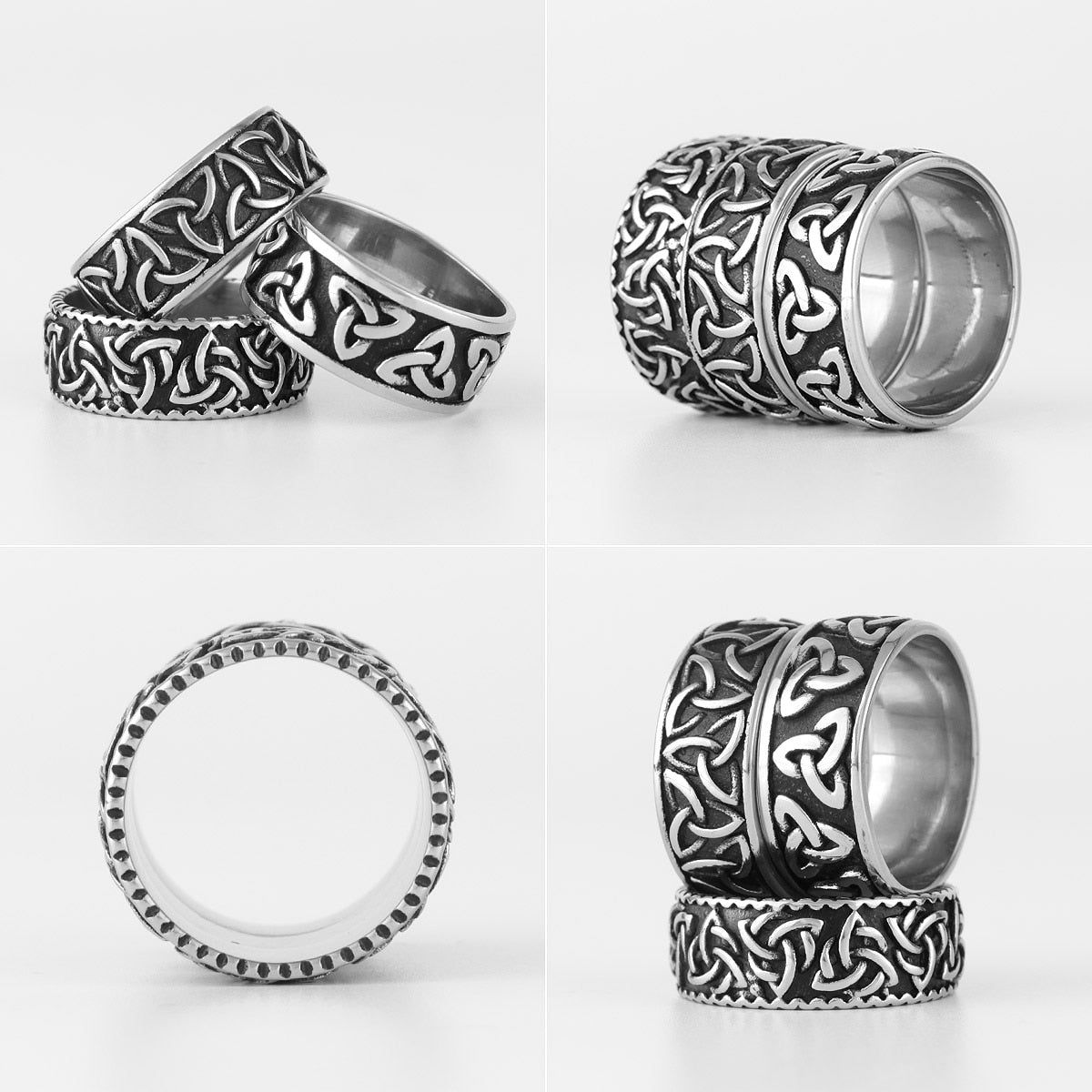 Celtic Knot Weave Viking Symbols Stainless Steel Mens Rings Punk Retro for Male Boyfriend Jewelry Creativity Gift Wholesale PAP SHOP 42