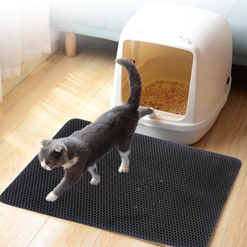 Pet Cat Litter Mat Waterproof EVA Double Layer Cat Litter Trapping Pet Litter Box Mat Clean Pad Products For Cats Accessories PAP SHOP 42