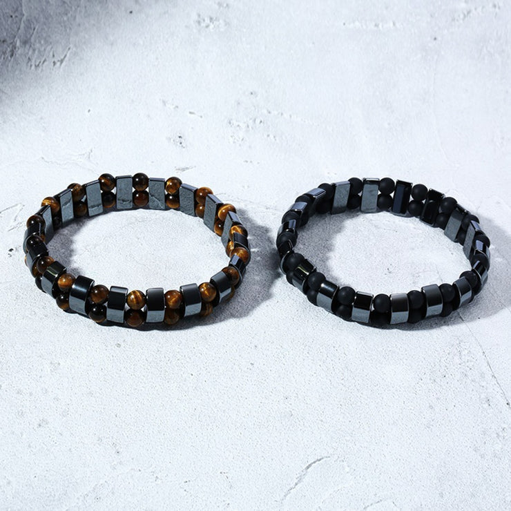 Double Hematite Tiger&#39;s Eye Bracelets Men Tiger Eye &amp; Hematite Charm Bracelets for Women Natural Energy Stone Bracelet Jewelry PAP SHOP 42