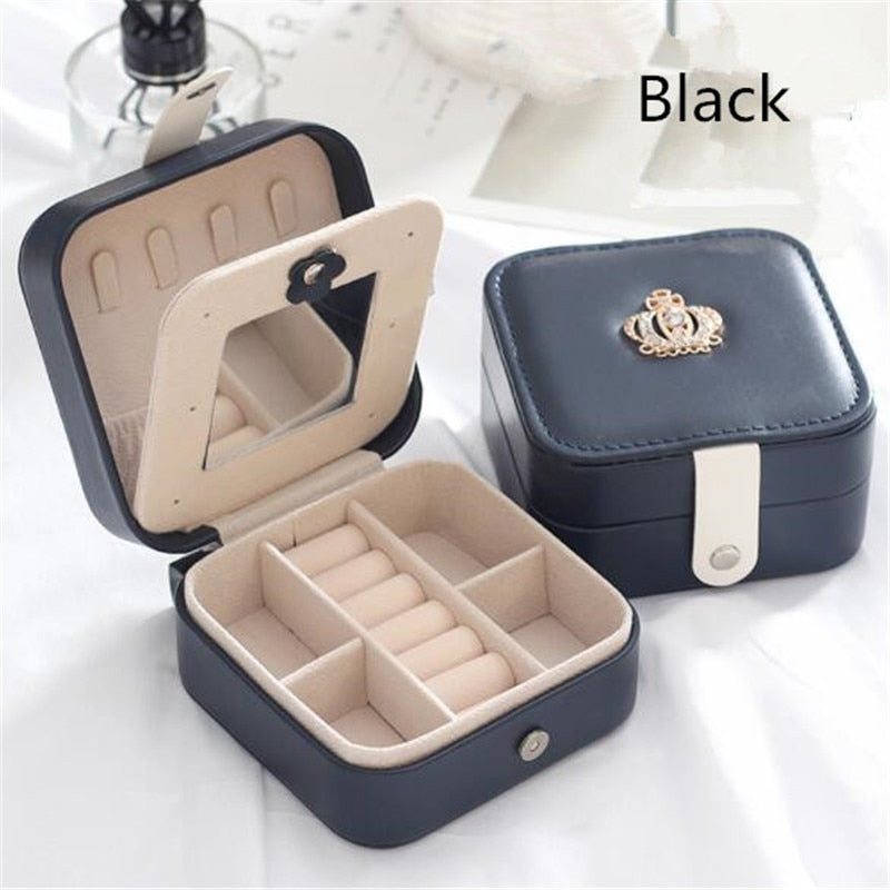 WE Oversize Premium 2Layers Leather Jewelry Organizer Box Necklaces Earrings Rings Large Storage Makeup Case With Lock for Women PAP SHOP 42