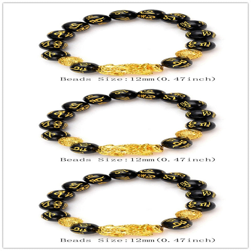 Pixiu Good Luck Bracelets Tibetan Buddhism Obsidian Stone Beads Unisex Bracelet For Women Men Jewelry Gift PAP SHOP 42