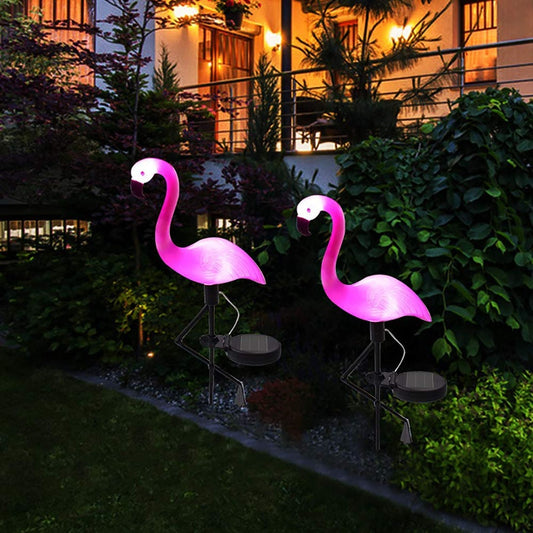 LED Lawn Solar Flamingo Lamp Outdoor Solar Powered Garden Light Waterproof Yard Pathway Decorative Lights For Patio Yard Pathway